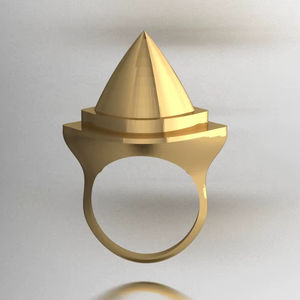 แหวนทอง 18K ชุบทองคำขาว ดีไซน์ทรงแหลม สำหรับทั้งชายและหญิง ทำจากทองเหลือง เหมาะสำหรับใส่ไปงานเลี้ยงค็อกเทล - Product Image 1