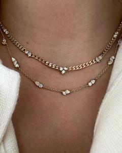 Cuban Link <b>Choker</b> Necklace Wholesale Pear Marquise Lab Grown Diamond 14K Real Solid Gold Thick Curb Chain Pendants Factory Price - Product Image 6
