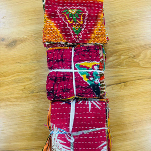 kantha scraps 5 inches Fabric Squares Pre-Cut 100% Cotton Craft Scrap Charm Pack for Sewing Patchwork <strong>Snippet</strong> Quilt Kit - Product Image 1