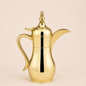 Cafetière arabe Dallah plaquée or, pot à Qahwa traditionnel en acier inoxydable pour les cadeaux du Ramadan et de l'Eid Mubarak, Moyen-Orient - Product Image 3