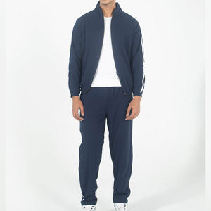 Conjunto Deportivo Azul Marino para Hombre, Sudadera con Cierre Completo y Pantalones, Corte Regular, Ropa Casual de Otoño, Diseño Sólido y Transpirable - Product Image 4