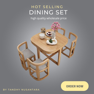 Juego de Mesa y Sillas de Comedor de Madera Maciza Moderna con Sillas Súper Cómodas para Uso Comercial y Doméstico - Product Image 5