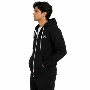 Sweat-shirts à capuche surdimensionnés à fermeture éclair intégrale en molleton de coton épais, style streetwear, à épaules tombantes, fabricant de vêtements OEM - Product Image 4