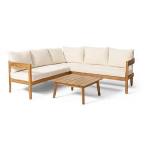 Luxury Three Seater Sofa Outdoor Patio Sofa Set with Teak Wooden Frame Material and Durable For Home Furniture Decoration - Product Image 1