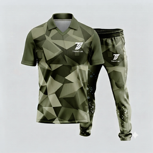 Ensemble d'uniformes de cricket personnalisés avec nom d'équipe imprimé numériquement, 100 % polyester, unisexe, taille élastique, manches courtes, col rabattu - Product Image 6