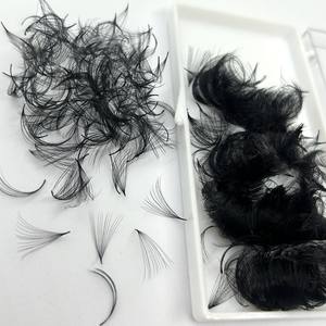 Extensions de cils synthétiques pré-faits 14D, courbure CC/DD/M/L, 0,03-0,05 mm, pour cils longs naturels noir mat, vente en gros - Product Image 1