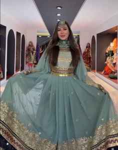 Vestidos de Novia Afganos Kuchi Modernos Hechos a Mano al por Mayor, con Apliques de Encaje, Bordados y Volantes, Tela de Algodón de la Mejor Calidad, Largo hasta la Rodilla - Product Image 3