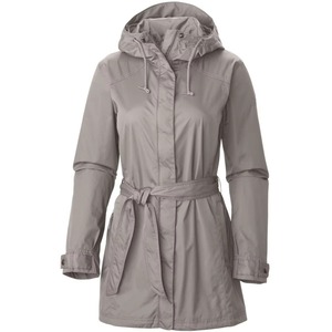 Women Belted Rain <b>Jacket</b> Waterproof Hooded <b>Lightweight</b> Mid Length Windbreaker <b>Ladies</b> Spring Coat Navy Grey Charcoal - Product Image 1