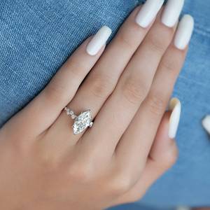Moissanite 2CT Marquise Cut Diamond Solitaire <b>Ring</b> Original 925 Silver Fine Modern Style Gift For Anniversary Party Occasion Her - Product Image 5