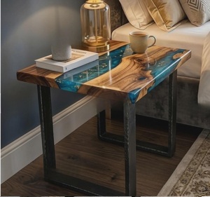 Live Edge <b>Epoxy</b> Resin Eco-Friendly Round <b>Coffee</b> <b>Table</b> Modern Handmade Tabletop Installation for Living Room - Product Image 3