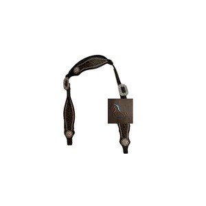 ASHMIRA EQUESTRIAN Ensemble de têtière et de collier de poitrine en cuir marron imprimé croco style Western avec conchos en cristal pour l'équitation tout-terrain - Product Image 2
