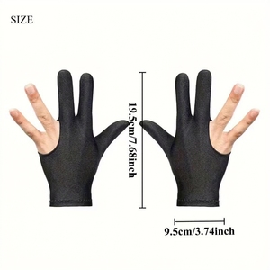Guantes de Snooker para Hombre, de la Mejor Calidad, Antideslizantes, de 3 Dedos, Transpirables, de Color Sólido, Unisex - Product Image 2
