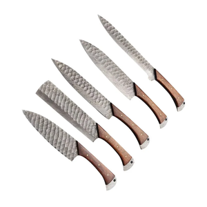 Best Selling LEGACY BLADES Damascus Kitchen <b>Knife</b> <b>Set</b> 5PCS Premium Hand Forged Chef <b>Knives</b> Wooden Handle Ambidextrous 67 Layers - Product Image 3