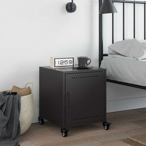 เหล็กรีดเย็นสีดำตู้ข้างเตียง14.2x15.4x17.1ใน nightstands - Product Image 3
