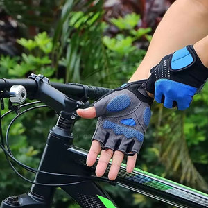 Gants de cyclisme demi-doigts de qualité supérieure, antidérapants, avec rembourrage de sécurité, respirants, en cuir/néoprène, pour le cyclisme unisexe - Product Image 6