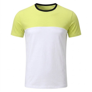 T-shirt Homme 100% Coton Haute Qualité Bicolore Col Rond Manches Courtes Personnalisable Respirant Coupe Ample Oxford Vente en Gros - Product Image 1