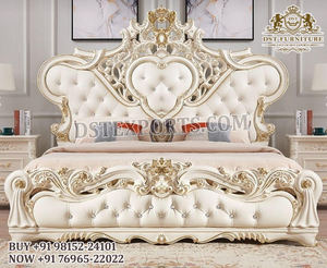 Ensemble de meubles de chambre à coucher royal antique de style baroque italien de luxe lit en bois de teck sculpté à la main prix de gros style vintage - Product Image 4