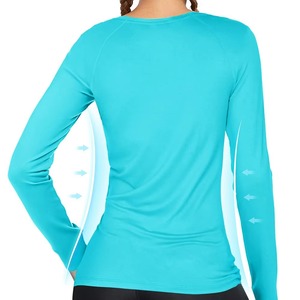 T-shirt de fitness moulant pour femme, en poly-spandex, à compression, respirant, pour la gym, sous marque privée, fournisseur en gros - Product Image 3