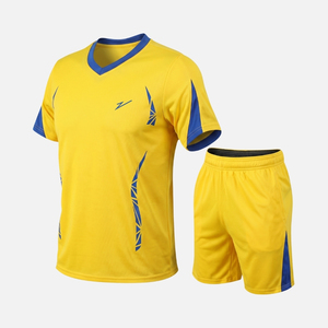 Tenues de football personnalisées sublimées pour hommes adultes, ensemble d'uniformes d'équipe de football, couleur jaune, maillots de football à séchage rapide - Product Image 1