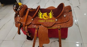 Silla de montar western de cuero genuino de doble asiento personalizada con asiento acolchado suave, portátil para dos personas. - Product Image 3