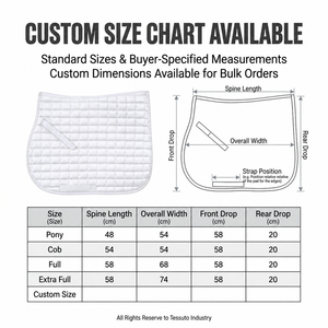 Tapis de Selle Équestre Personnalisé Écologique avec Logo – Fabricant en Gros OEM ODM – Haute Qualité Matelassé en Polycoton pour Dressage et Saut d'Obstacles - Product Image 3