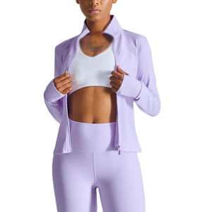 Conjunto Deportivo de 3 Piezas para Mujer con Logotipo Personalizado, Cintura Elástica Alta, Manga Larga, Ropa Deportiva Sólida de Secado Rápido y Elasticidad en Cuatro Direcciones para Yoga - Product Image 4