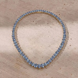 Collier tennis en Alexandrite, bijou en pierre précieuse de forme ovale, collier à chaîne fait main, bijoux en or ou en argent sterling pour femmes - Product Image 4
