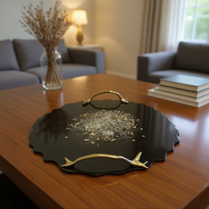 Handmade Luxury Resin Art Serving Tray Elegant Epoxy Decorative Tray for Dining Room Kitchen or Home Dcor Display - Product Image 3