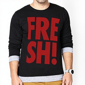 OEM T-shirt à manches longues en jersey de coton et viscose mélangés Vente en gros de grande taille en ligne T-shirt vierge bon marché coupé-cousu - Product Image 1