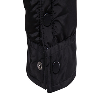 Chaqueta Acolchada Negra para Hombre, Cuello Camisero, Cierre de Botones, Chaqueta Casual de Invierno, Corte Regular, Color Sólido, Relleno de Poliéster - Product Image 5