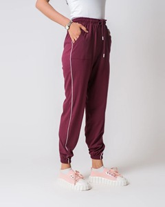 Pantalon Harem de Sport et d'Entraînement Léger pour Femme en Polyester Spandex Flexible avec Taille Élastique et Passepoil Contrastant – Personnalisable pour la Salle de Sport - Product Image 2