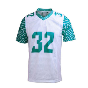 เสื้อฟุตบอลอเมริกันสีขาวสำหรับผู้หญิง พิมพ์ลายหมายเลข 88 สีน้ำเงิน แบบซับลิเมชั่น แขนสั้น คอกลม ระบายเหงื่อได้ดี - Product Image 5