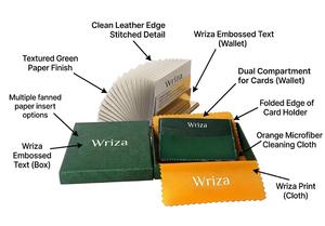 Portefeuille miniature en cuir microfibre unisexe Wriza Designer, porte-cartes de crédit avec lettre C, taille 3 pouces, boîte cadeau verte de luxe, style tendance - Product Image 4