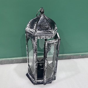 Lanterne décorative en verre et fer gravé pour le Ramadan, l'Aïd, les mariages, Noël, Pâques, décoration intérieure - Product Image 2