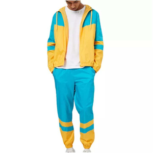 Chaqueta Cortavientos de Invierno para Hombre, Amarilla y Azul, con Bloques de Color, Antibacteriana, 100% Nailon, Cierre de Cremallera, Impermeable, Corte Regular - Product Image 5