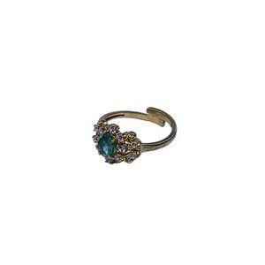 Wedding Wear 925 Sterling <b>Silver</b> Gold Plated Jewelry <b>Emerald</b> White Topaz Gemstone Women Wear Classic <b>Ring</b> - Product Image 5