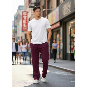 Pantalon de jogging décontracté pour homme en coton gris léger et respirant, avec taille élastique et cordon de serrage, poches latérales, idéal pour l'automne - Product Image 5