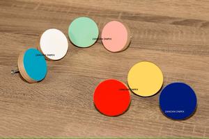 <b>Wooden</b> Colorful Round Kitchen <b>Cupboard</b> Door Knob Handcrafted Decorative Drawer Pulls for Cabinets, Wardrobes, Furniture Hardware - Product Image 3