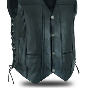 Gilet de moto en cuir respirant de qualité supérieure pour homme - Vêtement d'extérieur décontracté avec options personnalisables - Product Image 2