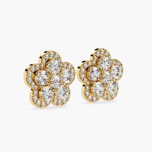 Boucles d'oreilles clous en diamant de laboratoire en forme de cerf-volant, or 14 carats, certifiées IGI, bijoux de luxe modernes, géométriques et minimalistes pour fiançailles et soirées - Product Image 4