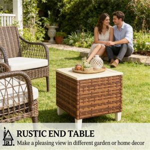 Tavolino da esterno marrone per terrazza e giardino - Solo tavolo - Product Image 2