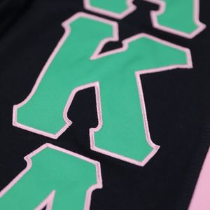 Cárdigan Rosa y Negro con Lentejuelas para Mujer, Chaqueta Bordada con Letras, Ropa Exterior de Moda, Suéter Casual con Botones Delanteros, Prenda Elegante para Uso Diario - Product Image 4