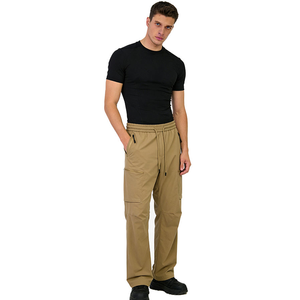 Pantalon de jogging personnalisé pour homme, ample, en coton uni, avec doublure polaire respirante et séchage rapide, coupe évasée - Product Image 4