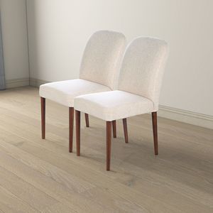 Ensemble de 2 chaises de salle à manger en tissu beige Capri - Product Image 2