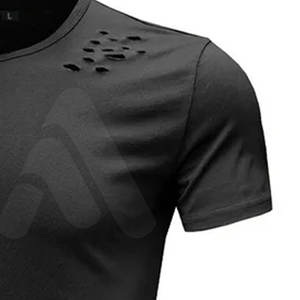 T-shirt Homme Coupe Droite Extensible Effet Vieilli Manches Courtes Mode Estivale Imprimé Personnalisé Décontracté 100% Coton Respirant - Product Image 5