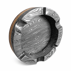 Jexmoo Custom Handmade Damascus Steel Square Desktop Ashtray <b>Prime</b> Design Home Décor Unique Pattern Smoking Accessory Gift - Product Image 5