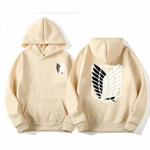 Sudadera con Capucha de Anime Personalizada de Alta Calidad para Hombre, con Estampado de Logotipo de Alas, Corte Regular Informal, Sudadera de Algodón, Ropa Urbana de Otoño - Product Image 3