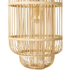 Pendentif en cage à 1 lumière en bambou et bois - Product Image 3