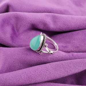 Anillo de Amazonita Hecho a Mano en Plata de Ley 925 con Gema de Corte Pera Certificada por IGI, Joyería Art Deco, Regalo de Navidad para Ella, Mamá, Elegante - Product Image 5