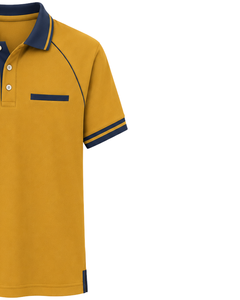 Camiseta Polo Personalizada para Hombre, Color Azul Mostaza, Ropa Deportiva Informal, Transpirable, de Manga Corta, Mezcla de Algodón - Product Image 4